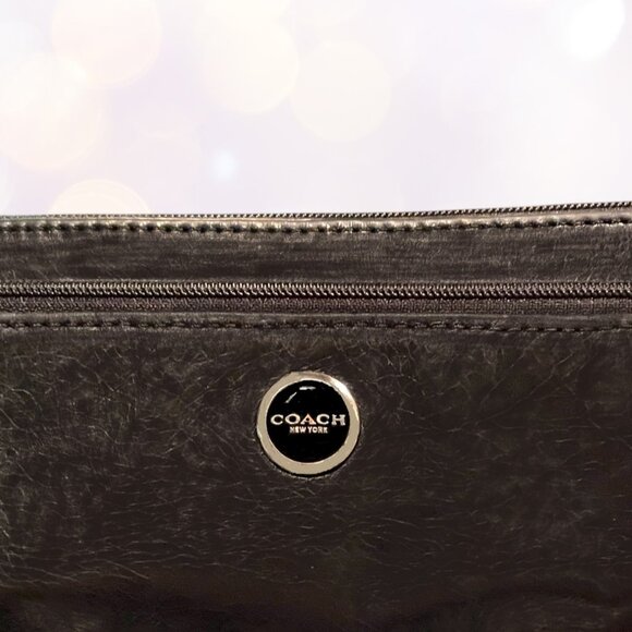 Coach Vintage Black Leather Double Zipper Wallet - Picture 3 of 5